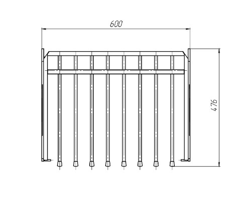 Брючница выдвижная в нишу шкафа 600х450